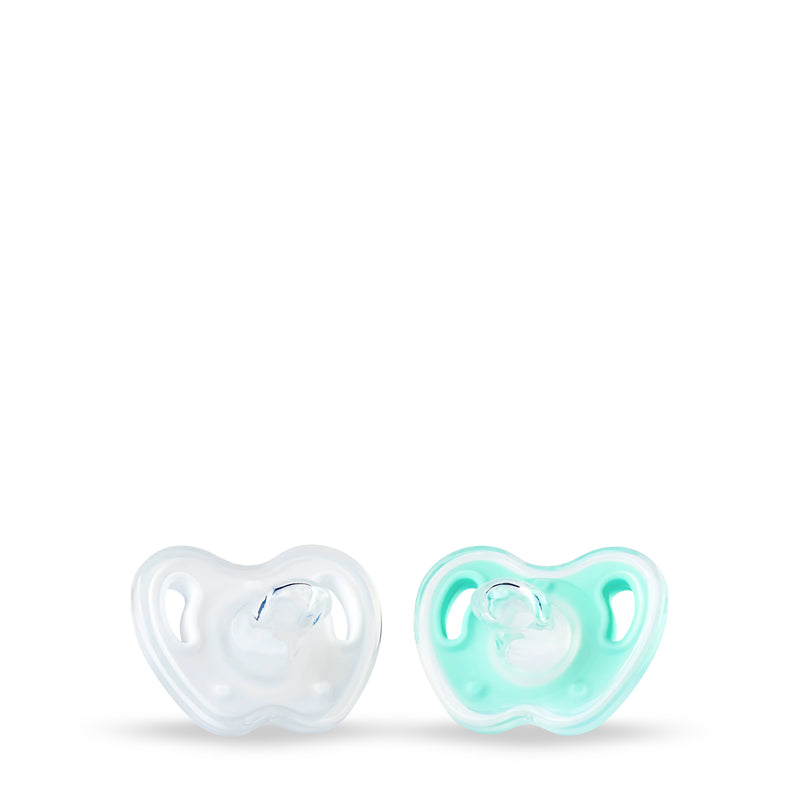 T0003 White & Aqua | Twin Pacifier | 2 Pieces Box