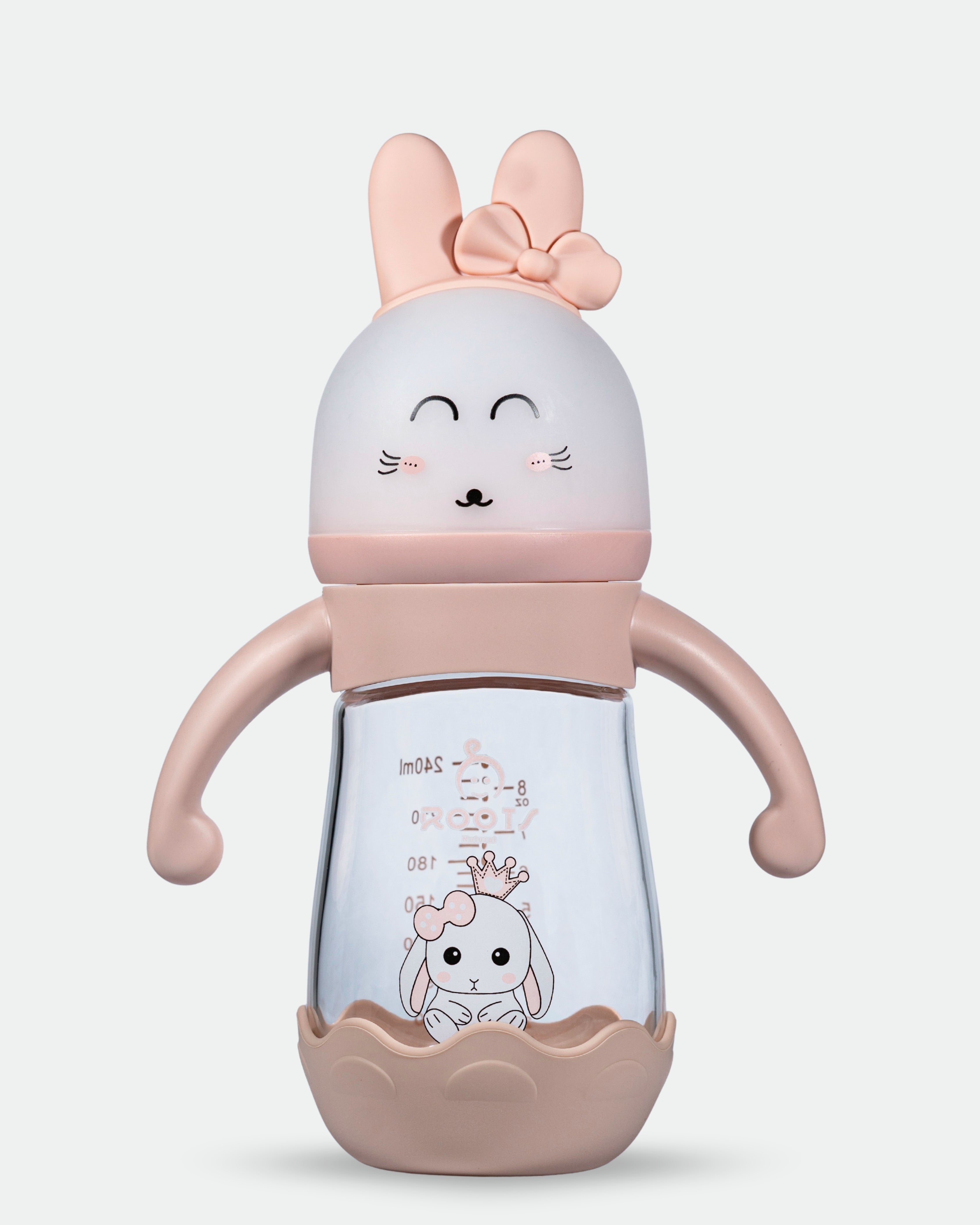 M05 Glass Wide-Neck - 240ml - Pink - Bow - Large