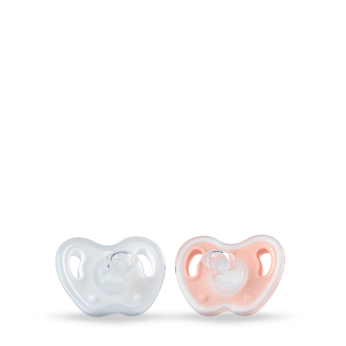 T0003 White & Salmon | Twin Pacifier | 2 Pieces Box