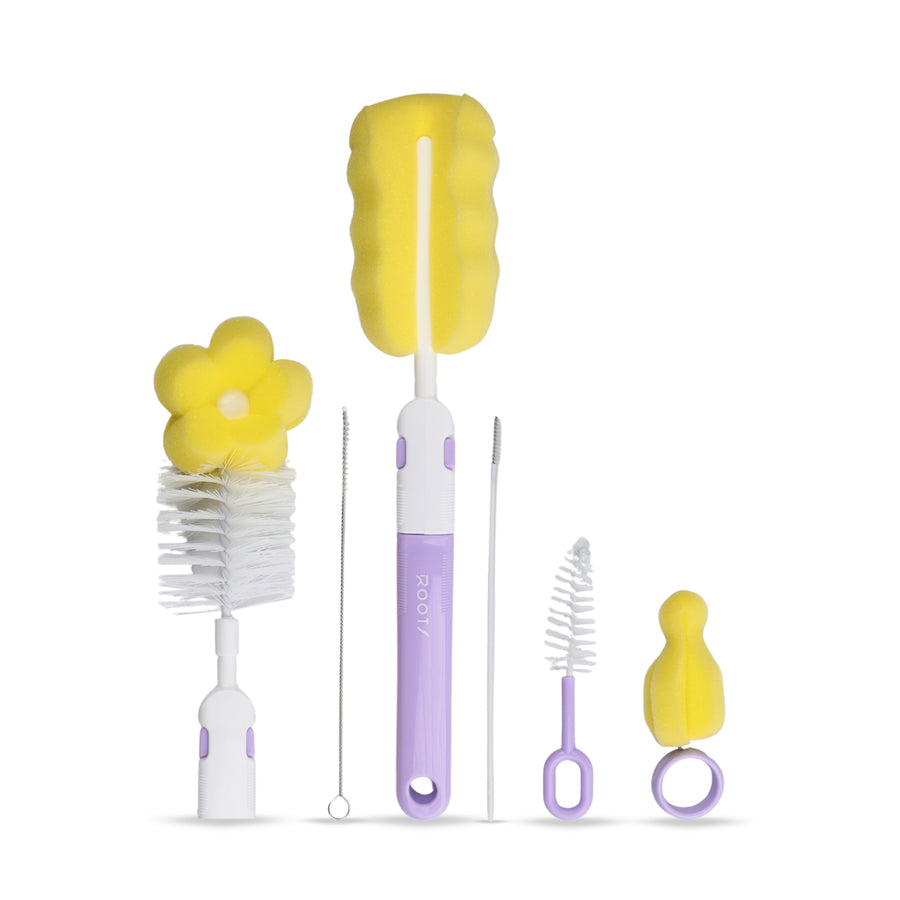 P1024 Purple | Bottle Cleaning Brush Set | 6 in 1