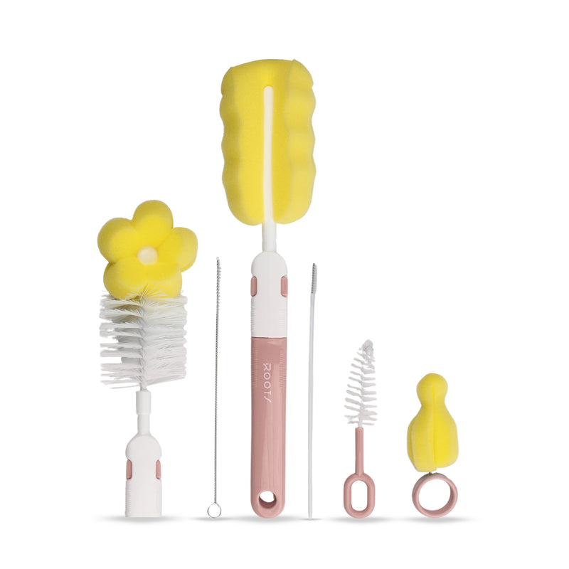 P1024 Pink | Bottle Cleaning Brush Set | 6 in 1