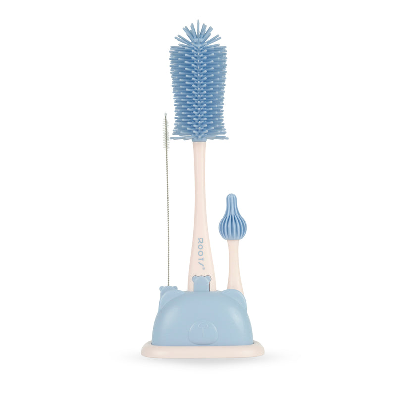 P1025 Blue | Silicone Cleaning Brush Set With Stand | 3 in 1