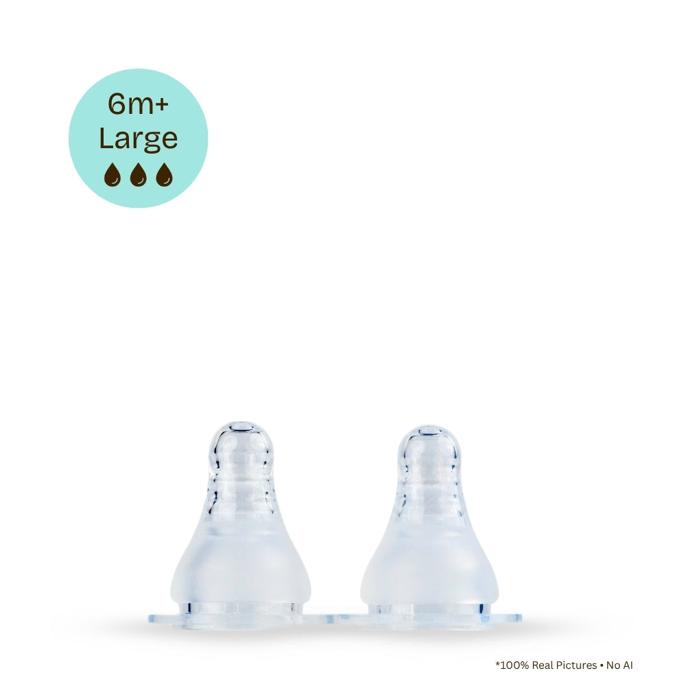 W001 Normal Neck Nipple | 2 Pieces Box | Large 6M+