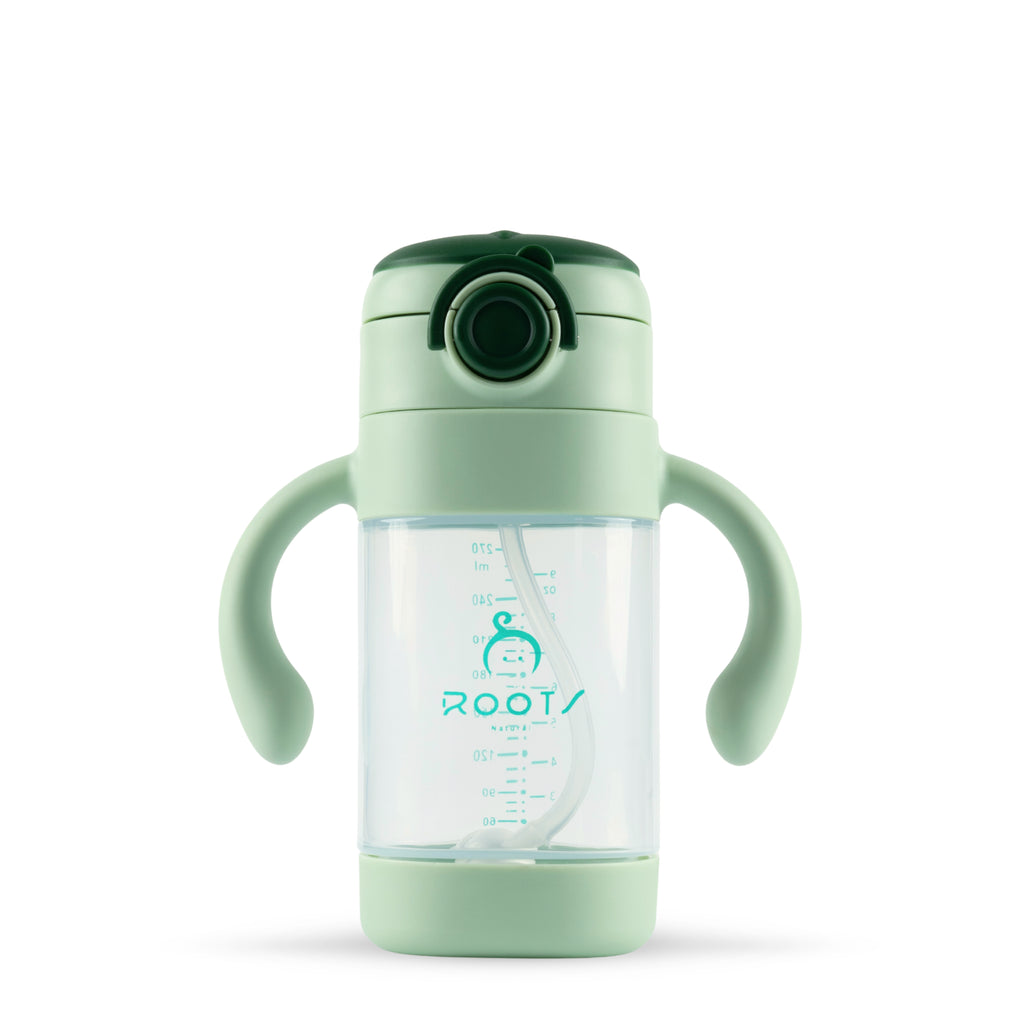 J1007 Sparrow Green | Straw Training Cup | 300ml\9oz - Roots Natural
