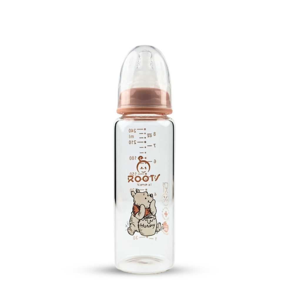 M07 Coral Pink Glass |  Normal Neck Baby Feeder 240ml/80z