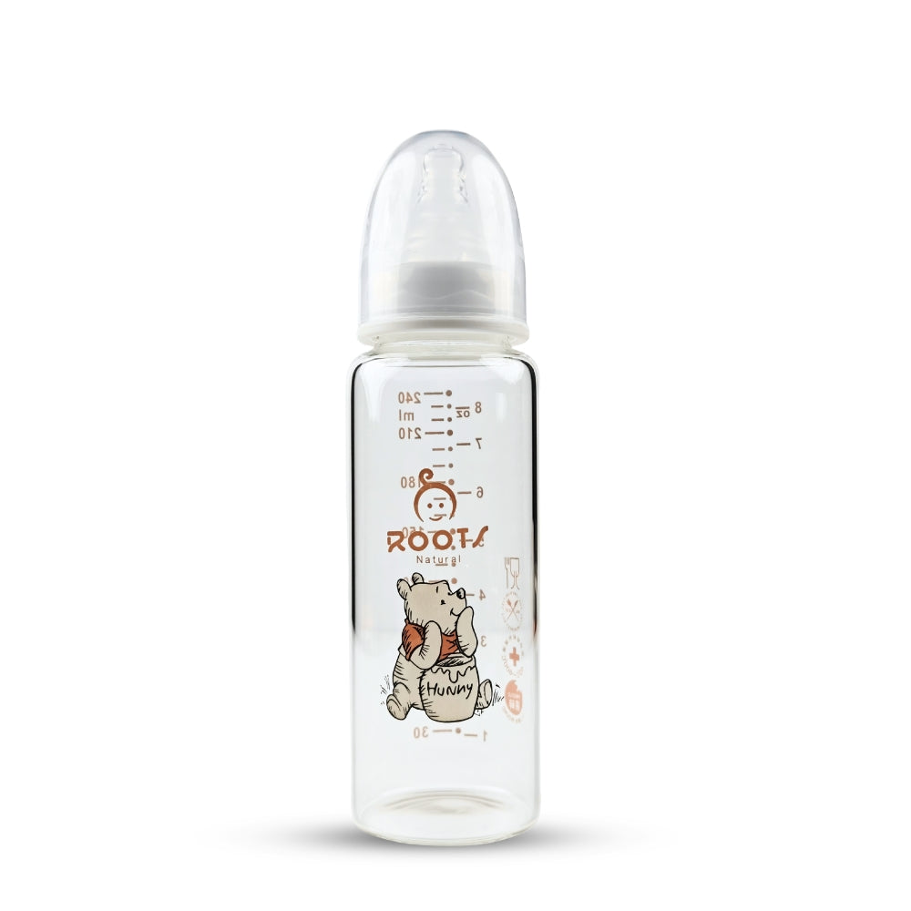 M07 White Glass |  Normal Neck Baby Feeder 240ml/8oz