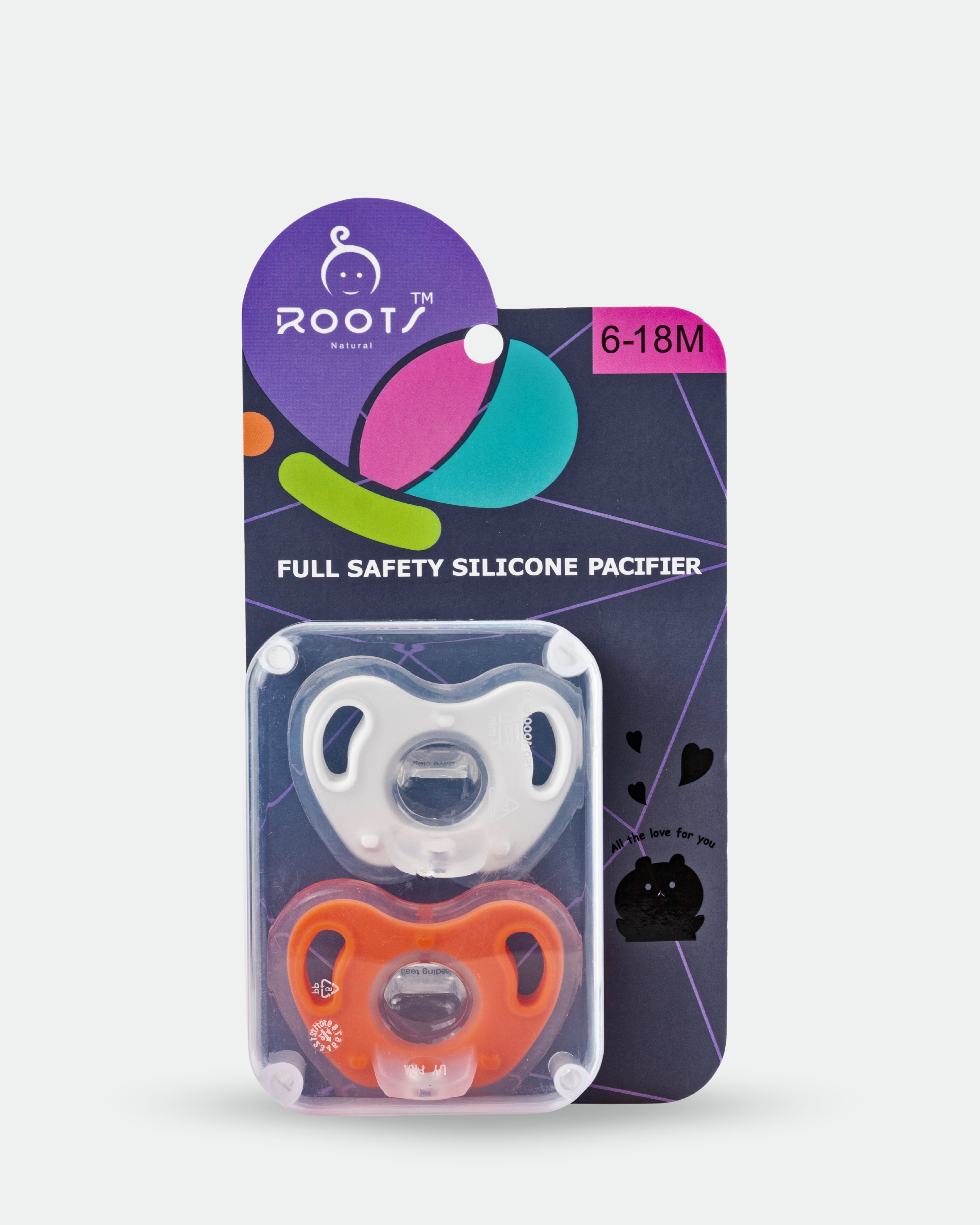 T0003 Twin Pacifier - 2 Pieces Box - 0-6M - White & Peach