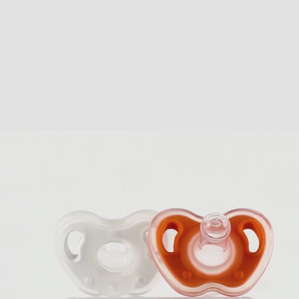 T0003 White & Peach | Twin Pacifier | 2 Pieces Box