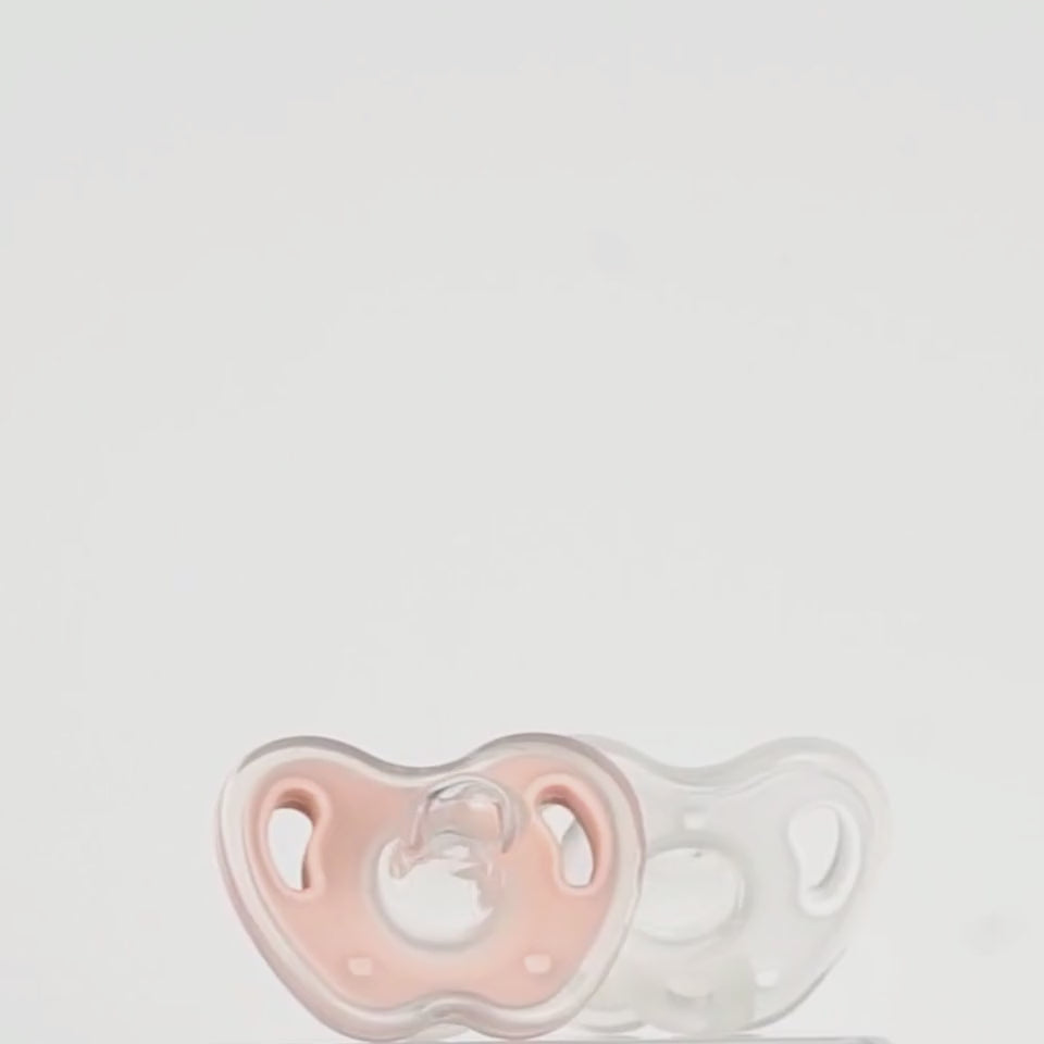 T0003 White & Salmon | Twin Pacifier | 2 Pieces Box