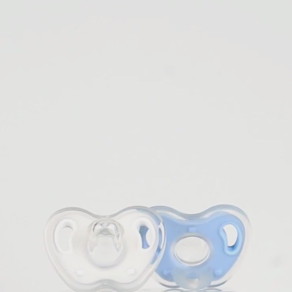 T0003 White & Blue | Twin Pacifier | 2 Pieces Box