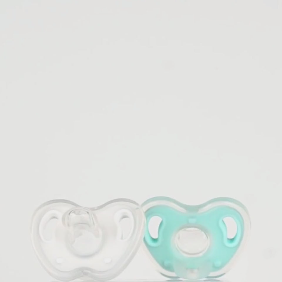 T0003 White & Aqua | Twin Pacifier | 2 Pieces Box